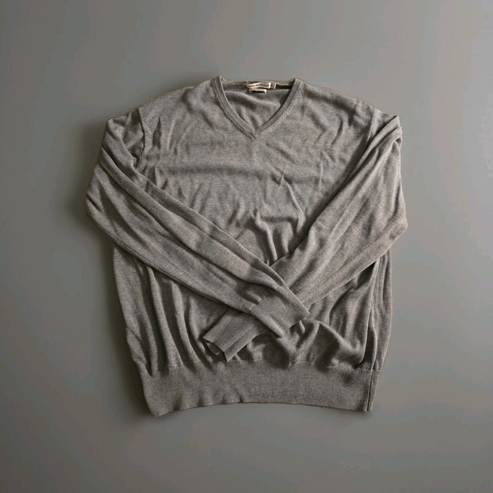Peter Millar Sweater Mens XL Gray Silk Cashmere Sweatshirt Preppy Golf